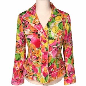 Madison Hill Floral Multicolor Women's Blazer Jacket Medium Boutique